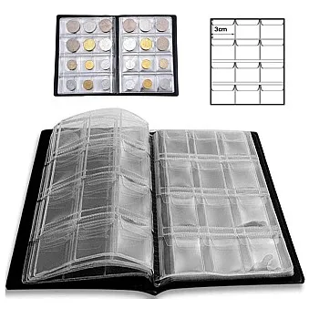 Coin Album | 120 Pockets Coin Storage | Fits Coins Under 1.1 Inch | Coin Organizer Book for Collectors | Blue
