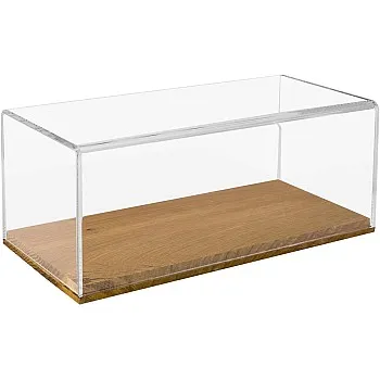 HMF 46874 Acrylic Display Case with Wooden Base for Model Cars 34 x 16 x 14 cm Transparent