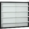 HOMCOM Wall Display Wooden Display Case with Adjustable Shelves and 2 Sliding Glass Doors for Collections Perfume Decoration Figures 80x9.5x60cm Black