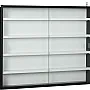 HOMCOM Wall Display Wooden Display Case with Adjustable Shelves and 2 Sliding Glass Doors for Collections Perfume Decoration Figures 80x9.5x60cm Black