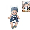 Baby Doll with Blue Winter Outfit, Plush Bear Hat and Romper Set