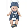 Baby Doll with Blue Winter Outfit, Plush Bear Hat and Romper Set