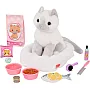 Our Generation Pet Cat Bed & Accessories for 46 cm Dolls, White Cat Plush