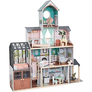 Kidkraft Celeste Mansion Wooden Dollhouse With Ez Kraft, Lights & Sounds 126.7 * 31.3 * 143.5 cm- 65 boy toys, girl toys, birthday gift, Christmas gift, growth, fun, for kids.