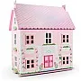 Rosebud House Classic Wooden Dolls Home with Dolls & Furniture, Pink, 9x14x1 cm, Plastic
