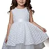 White Flower Girl Dress with Tiered Tulle Party Special Occasion Birthday Dress
