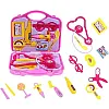 Generic Doctor Pretend Play Set for Kids with Foldable Suitcase, Compact Medical Accessories, Game Toy Kit for 3 + Years Boys and Girls (Pink)