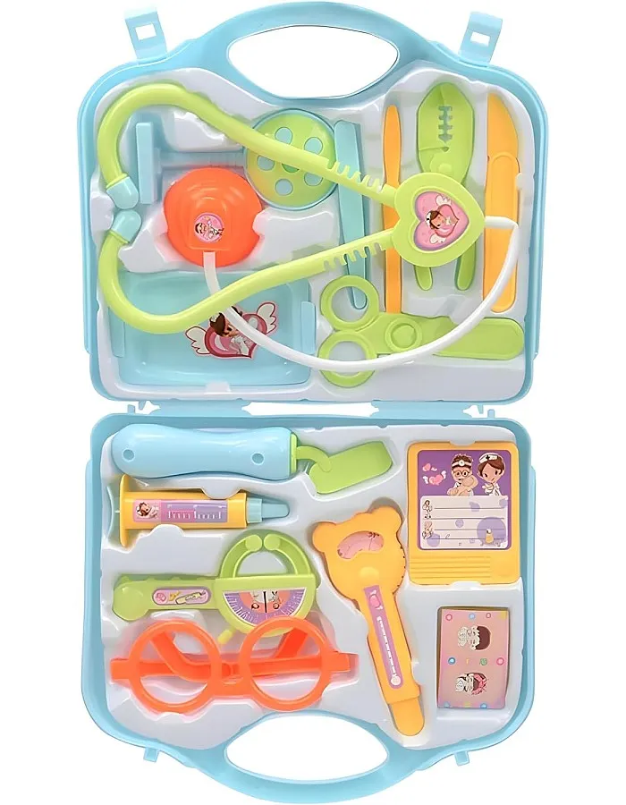 Next Store Kids Toys Set with 15 Pcs Doctor Bag with Real Doctor Stethoscope, Thermometer and Syringe for Role Play, Medical Educational Toy, Party Game.(Blue)