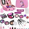 Kids Makeup Kit Girl Toys - Kids Makeup Kit Toys for Girls Unicorns Washable Make Up Little Girls, Child Real Makeup Set, Non Toxic Toddlers Cosmetic Kits, Age 3-12 Year Old Children Gift 28PCS
