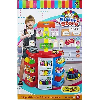 CHILDRENS SUPERMARKET SET KIDS ROLE PLAY SHOP TOY SHOP STALL PRETEND TOY GROCERY SHOPPING PLAY SET