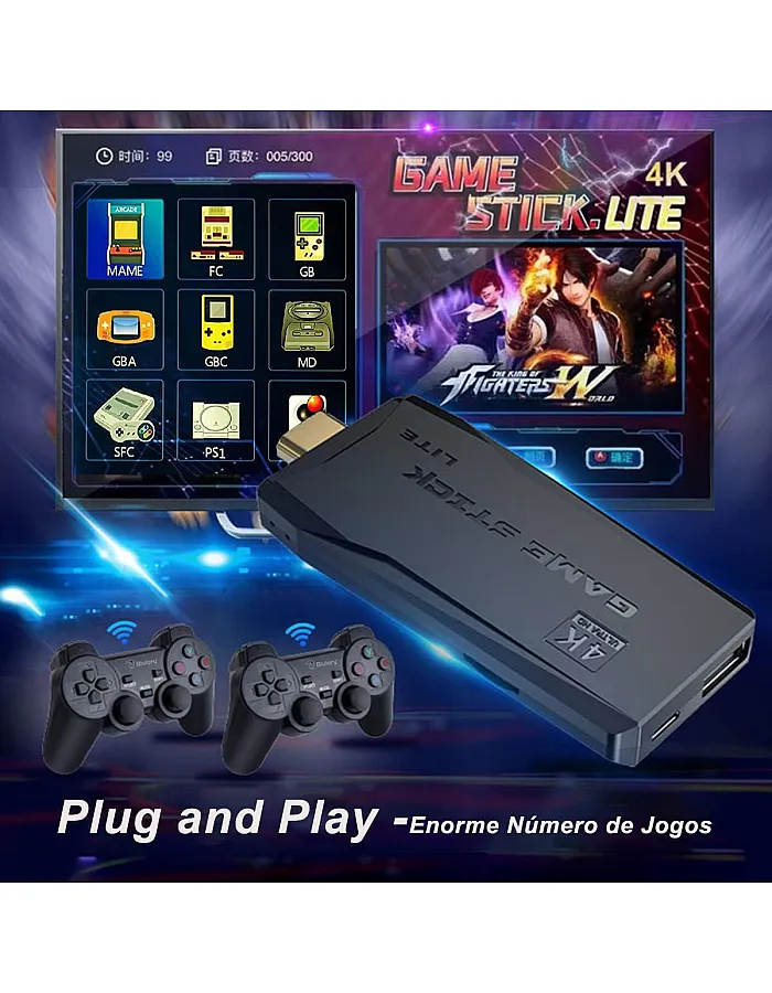 جهاز تشغيل العاب الفيديو الرقمية الذكي 4K من بلولوري، 10000 لعبة 32 64GB ريترو كلاسيك جيمين 2.4G وحدة تحكم العاب لاسلكية (64G، اكثر من 10000 لعبة)