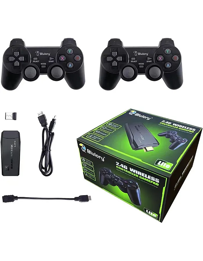 جهاز تشغيل العاب الفيديو الرقمية الذكي 4K من بلولوري، 10000 لعبة 32 64GB ريترو كلاسيك جيمين 2.4G وحدة تحكم العاب لاسلكية (64G، اكثر من 10000 لعبة)