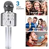 Madon Wireless Karaoke Microphone Bluetooth Handheld Speaker Home Party Player Christmas Birthday Gift for Kids (Silver)