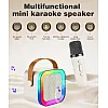 Mini Karaoke Machine with Bluetooth Speaker - Wireless Microphone Portable Kids Karaoke Device with LED Light Voice Changer Birthday Gift Toy for Girls and Boys 4-12 Years