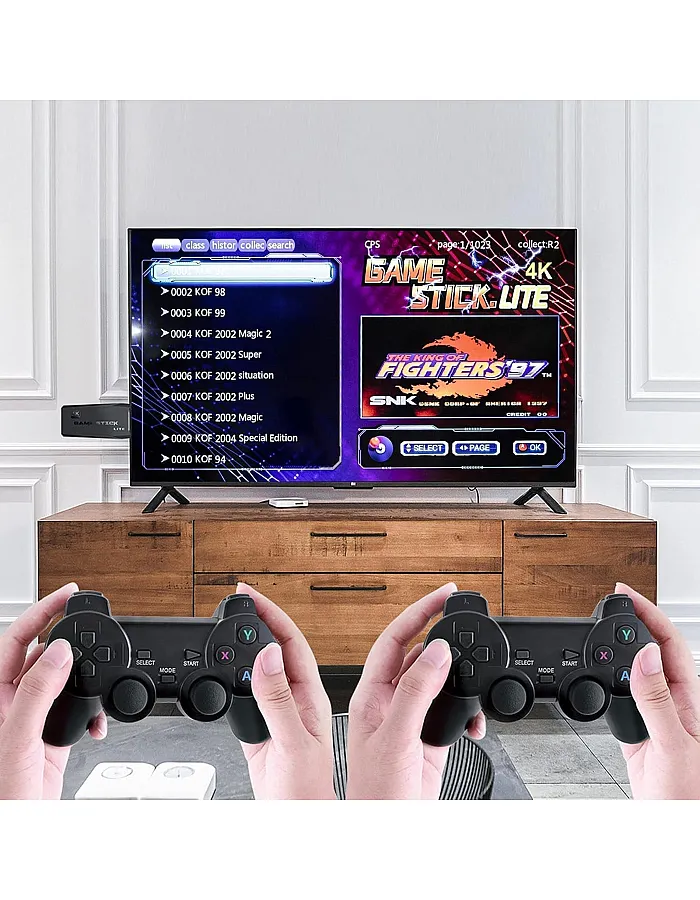 YUYUE Wireless Retro Game Console, Plug and Play Video Game Stick Built in 10000+ Games,9 Classic Emulators, 4K High Definition HDMI Output for TV with Dual 2.4G Wireless Controllers(64G)
