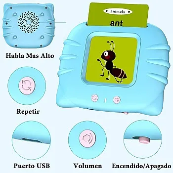 English Words Flash Cards for Preschool Learning English Words Pronunciation Flashcards Early Reading Electronic Flash Cards for Kids and Baby, 112 Cards 224 Words - USB Charging