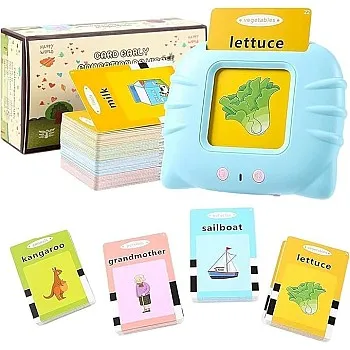English Words Flash Cards for Preschool Learning English Words Pronunciation Flashcards Early Reading Electronic Flash Cards for Kids and Baby, 112 Cards 224 Words - USB Charging