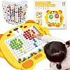 Magnetic Drawing Board for Kids, Large Doodle Board with Magnetic Pen and Beads for 3 4 5 6 Year Old Boys Girls(Yellow)