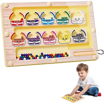 Magnetic Game Labyrinth, Magnetic Educational Game for Digital Colours, Suitable Games from 3 Years, Labyrinth, Labyrinth Game for Learning to Classify and Sort