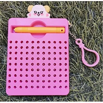 Magnetic Toy with Metal Balls and Magnetic Pen for Kids.(Pink Bear)