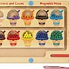 Montessori Toy Magnetic Game Pearl Maze Magnetic Toy Colour Matching Learning Counting Puzzle Classification Board 3 Years + (EIS)