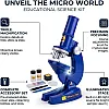 Educational Microscope Kit for Kids & Beginners,100x 150x 200x Magnification Science Lab Set with LED Light for STEM Learning, Blue Toy Science Discovery,Science toy,Student Microscope