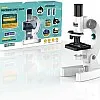 Kids Microscope Science Kit with Smartphone Adapter - 100x 400x 1200x Magnification Optical Microscope Set - Educational STEM Toy for Beginners, Boys & Girls - Includes Prepared Slides & Accessories