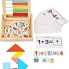 Abacus with cards and tangram