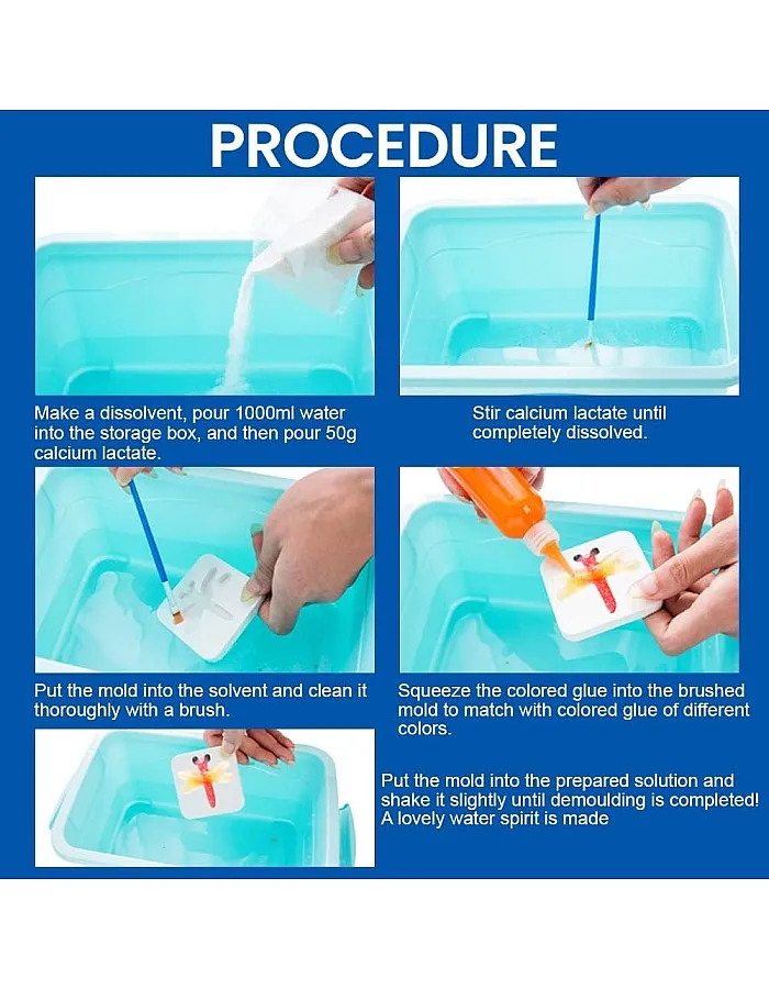 Feeon Magic Water ELF, Creative 3D Magic Gels Magic Water Creative ELF Toy for Kids, Aqua Fairy Toy Set Christmas Party Gift for Boys and Girls (5 color)