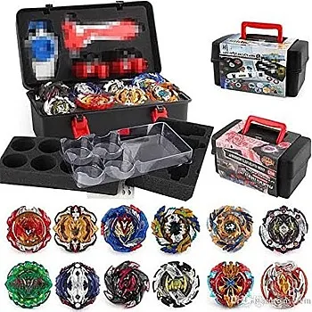 MagiDeal 12-teilige Kampfkreisel Set, 4D Fusion Metall Masters Kreisel mit Launcher, Aufbewahrungskoffer und anderem Spielzeugset
