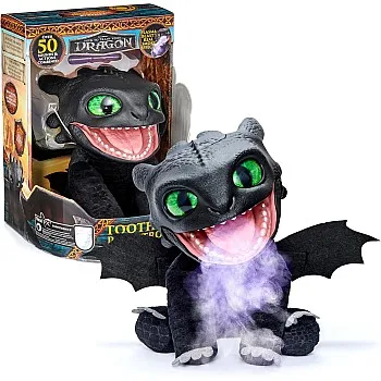Dreamworks How to Train Your Dragon RealFX Toothless Puppetronic, Interactive Stunning Night Fury, Lifelike Movements & Sounds, Official Detailed Plush, Perfect for Dragon Enthusiasts, 6 Years+