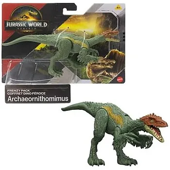 Jurassic World Rebirth Frenzy Pack Archaeornithomimus Dinosaur Figure, Authentic Toy, Digital Play