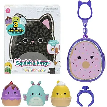 Squishmallows Squish-a-longs 3 Figures + Ring Bag Surprise Pack Series 2