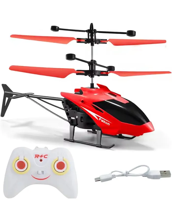 Gravity Sensor Helicopter Toy for Boys, Safety Sensor With LED Lights, Indoor Palm Sensing Rechargeable, Red, Pack of 1, Kid Age 4 to 10 Years