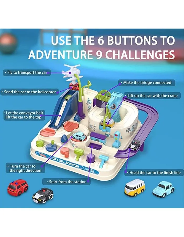 AM ANNA Car Adventure Toys, City Rescue Preschool Toy, Educational Toys for Kids, Race Tracks for Boys, Parent-Child Interactive Race Car Track Playsets for 2 3 4 5 6 7 8 Year Old Boys Girls