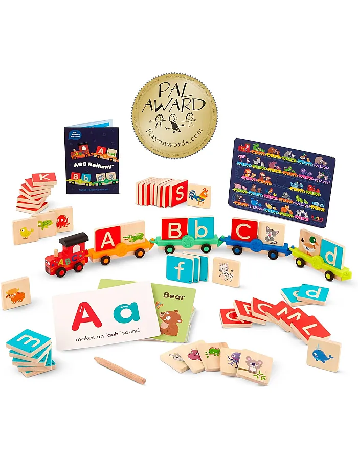 Battat Education – Wooden Letter Train Set – Alphabet Toy Train – Letter Train – ABC Train Toy – 3 Years + – ABC Railway