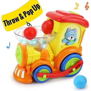 HOLA Baby Toy Railway Train from 1 Year - Electric Music Train with Moving Colour Balls Drives Automatically, Children's Toy Baby Gift Girl Boy from 1 2 Years, Educational Toy from 18 Months