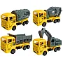 Construction Trucks Set 4 Pcs, Excavator Truck, Cement Mixer, Tanker, Dump Truck, Car Toys, Yellow & Grey, 3 Years & Above