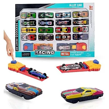 Fun and Race Can – Big Speed Challenge 18 Race Cars and 2 Launchers for Real Challenge!
