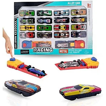 Fun and Race Can – Big Speed Challenge 18 Race Cars and 2 Launchers for Real Challenge!