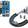 Police Car Toy for Kids with Railway Track, Plastic Train Set, with 2 Figures 69 Pieces