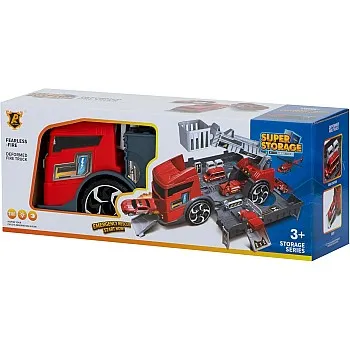 Transformable Fire Truck, Series 2 in 1, with Play Track, for Kids Ages 3+