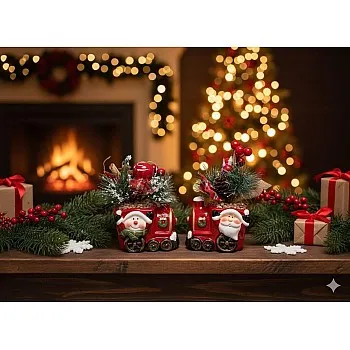 luminous ceramic christmas train