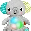Bright Starts - Hug-a-bye Baby Elephant Stuffed Animal Dual -Mode Soft Toy Soother - Newborn and up