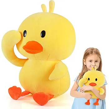 KIDSZONE 30cm Duck Stuffed Animals Plush Toy, Cute Yellow Duckling Duckie Stuff Plush Doll, Soft Funny Duck Plushie Hugging Pillow Sofa Cushion Gifts for Kids Baby Birthday Home Decoration