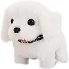 KIDSZONE Cute Adorable Walking and Barking Plush Dog Puppy Toy Cute Puppy for Kids Realistic Movement and Sounds Cuddle-Friendly for Girls Boys and Toddlers for Birthdays (White/Grey)