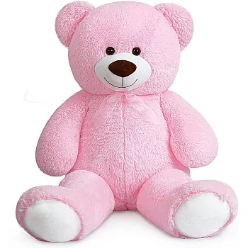 SNOWOLF XXL Giant Teddy Bear with Buttons Eyes 110cm - Large Soft Teddy Bear - Birthday Valentine's Day Christmas Gift (1.1m, Pink)
