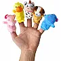 Set Of 5 Finger Puppets Soft Velvet Animal Mini Cartoon Zoo Characters For Storytelling Educational Shows Games Learning Theater Creative Play Set (Elephant-Duck-Cow-Dog-Hipos)