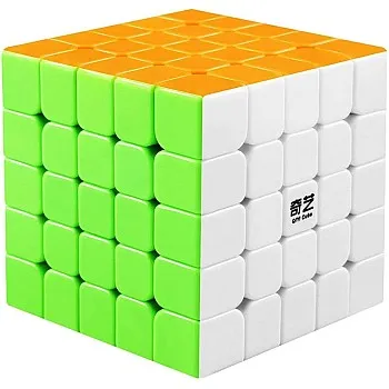Coogam Qiyi 5x5 Speed Cube Stickerless Magic Puzzle Toy Gift for Kids and Adults Challenge (Qizheng S Version)