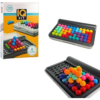 IQ Puzzler Pro, A Cognitive Skill 120 Challenges Building Smart Brain Puzzler, Travel Game for Children and Adults with Brain Teaser for Ages 6-Up (12 Colours)